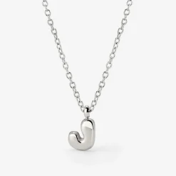 Bubble Letter Necklace Silber - A