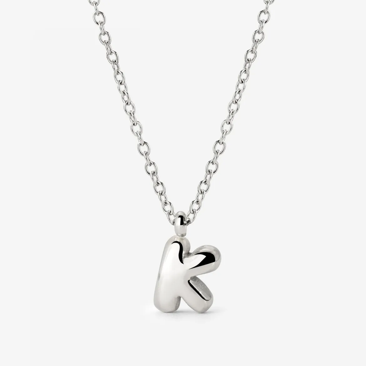 Bubble Letter Necklace Silber - A