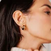 Bulky Hoop Studs Gold