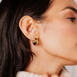Bulky Hoop Studs Gold