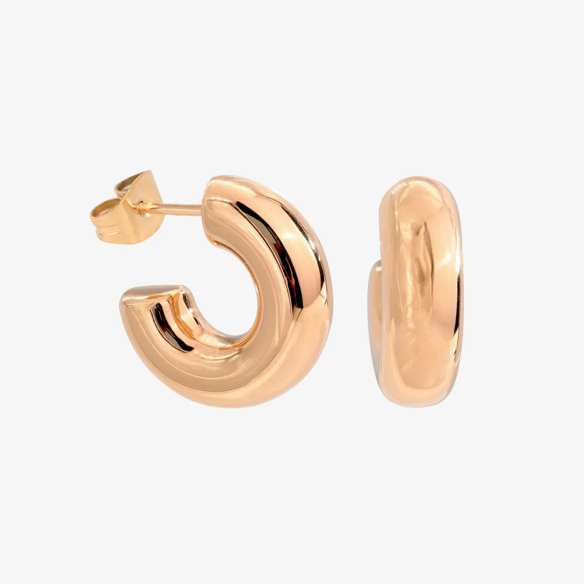 Bulky Hoop Studs Roségold