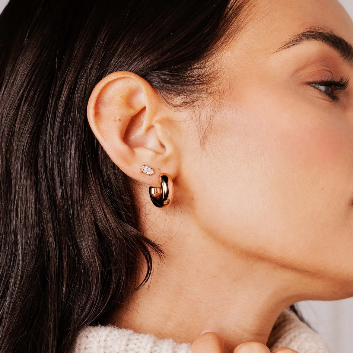 Bulky Hoop Studs Roségold