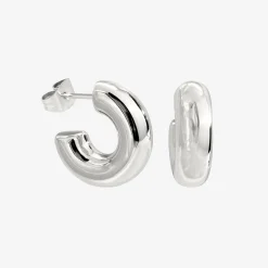 Bulky Hoop Studs Silber