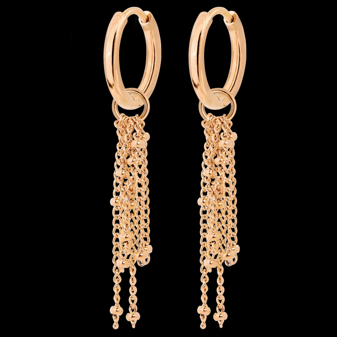 Chain Overload Hoop Set Small Roségold