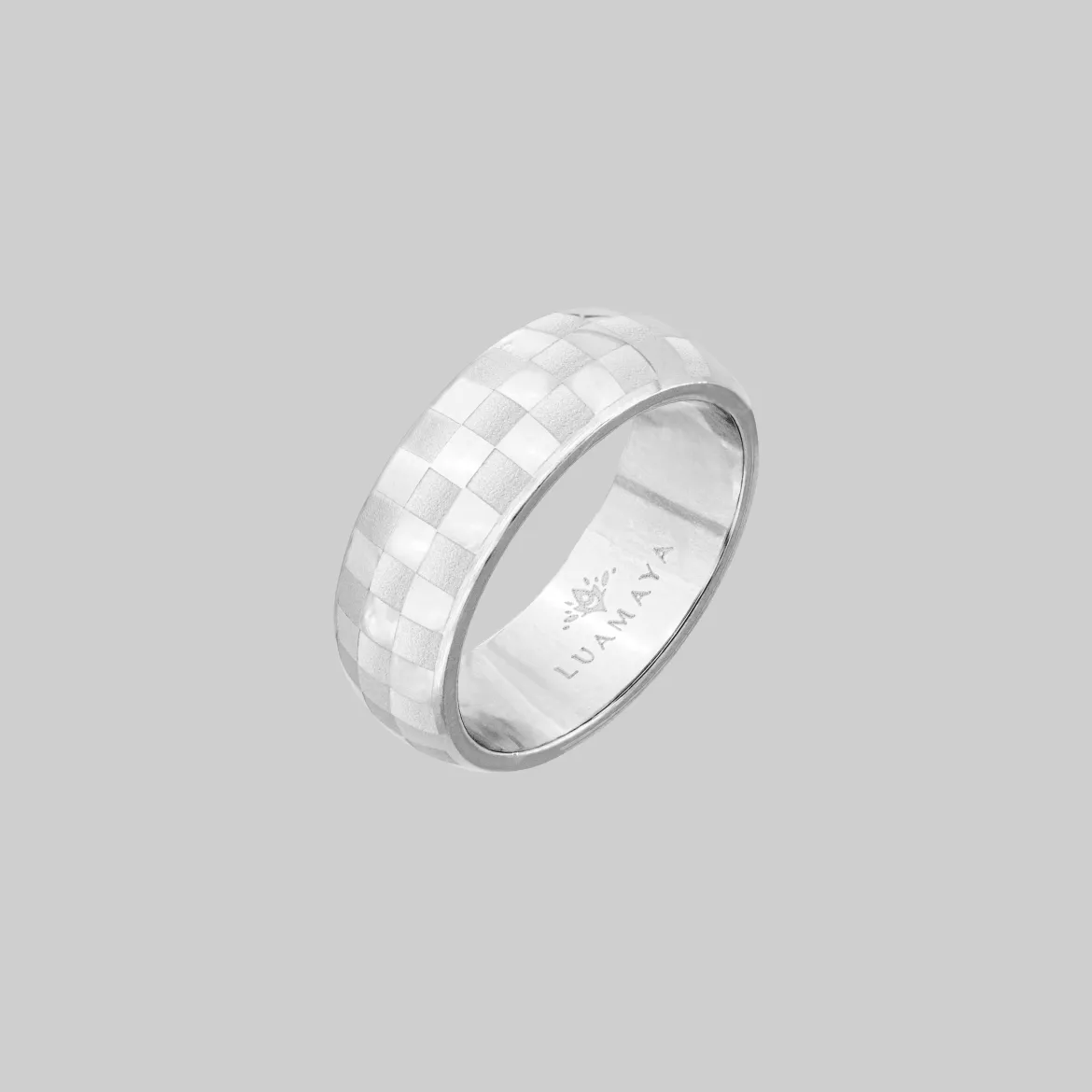 Chequer Ring Silber