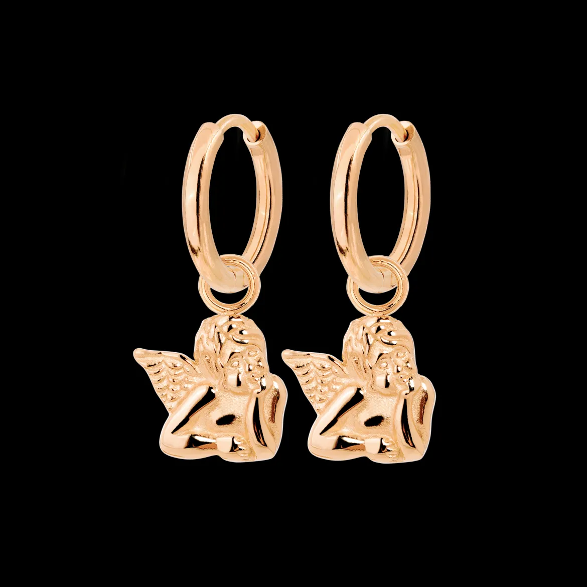 Cherub Hoop Set Small Roségold
