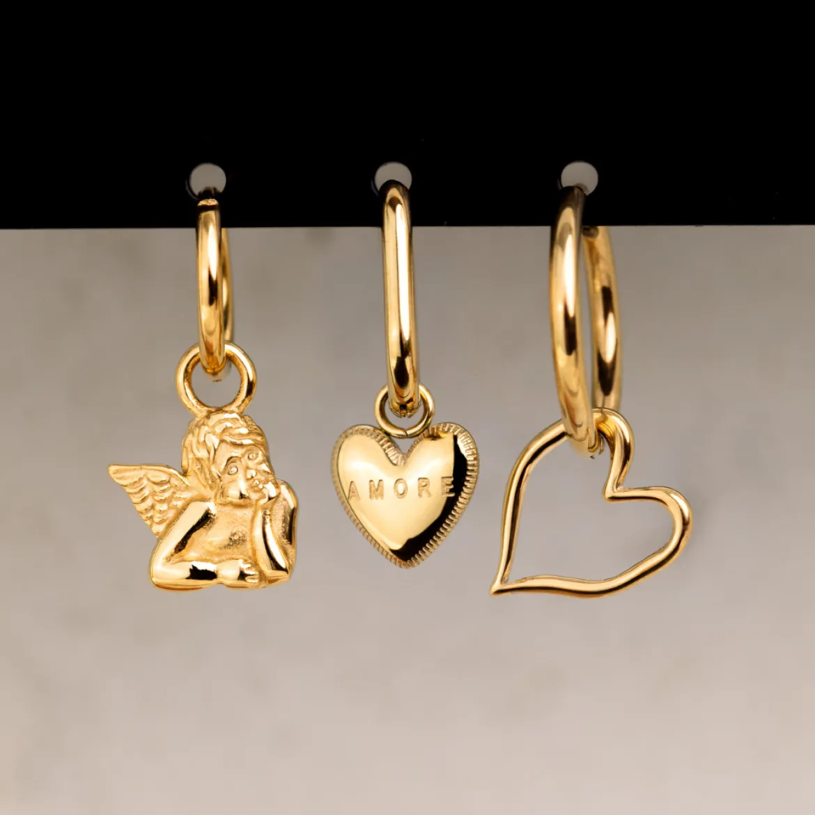 Cherub Hoop Set Small Roségold