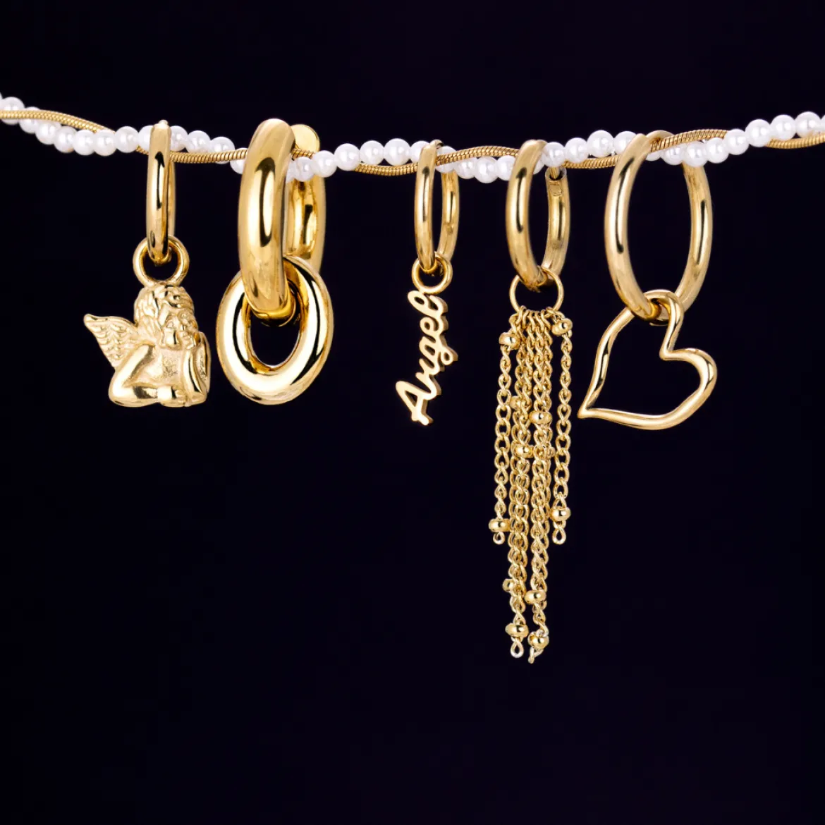 Cherub Hoop Set Small Roségold