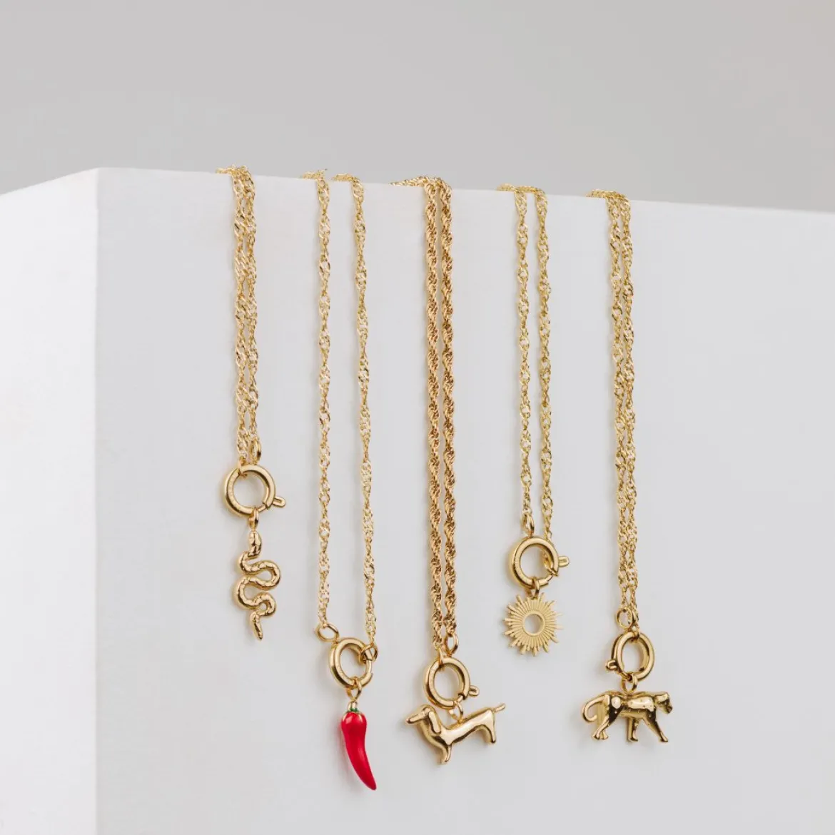 Chili Singapore Chain Necklace Set Roségold