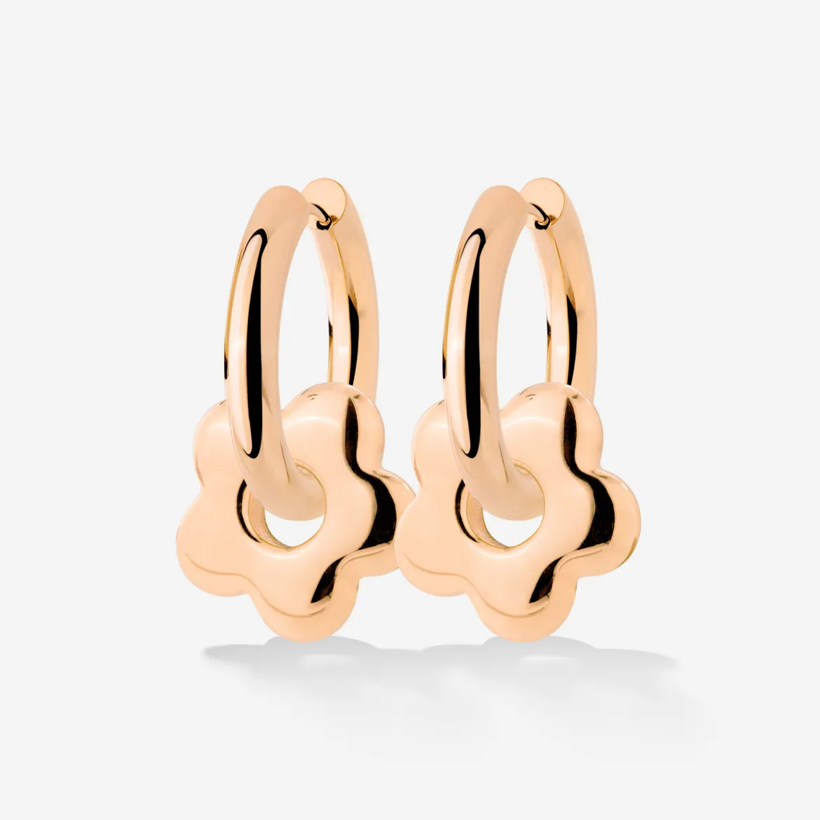 Chunky Bubble Flower Hoop Set Medium Roségold