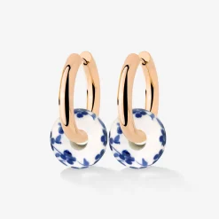 Chunky Flower Tile Hoop Set Medium Roségold