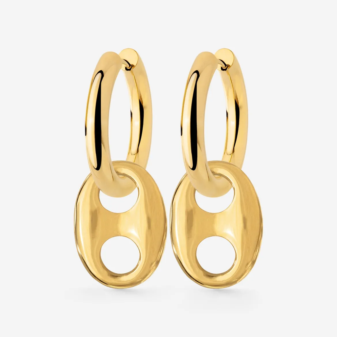Chunky Gem Find Hoop Set Medium Gold
