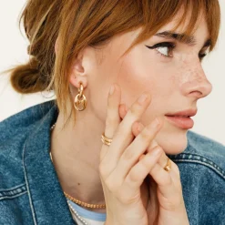 Chunky Gem Find Hoop Set Medium Roségold