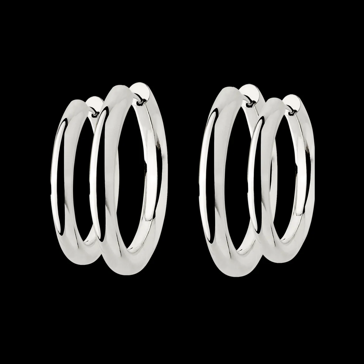 Chunky Lover Hoop Bundle Large Silber