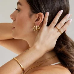 Chunky Lover Hoop Bundle Medium Gold