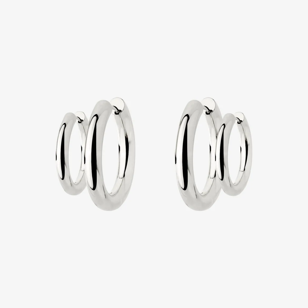 Chunky Lover Hoop Bundle Small Silber