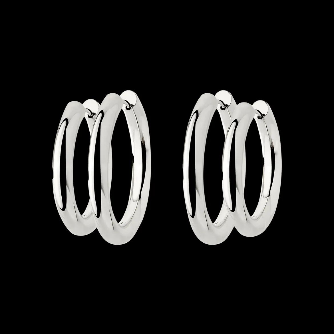 Chunky Lover Hoop Bundle Medium Silber