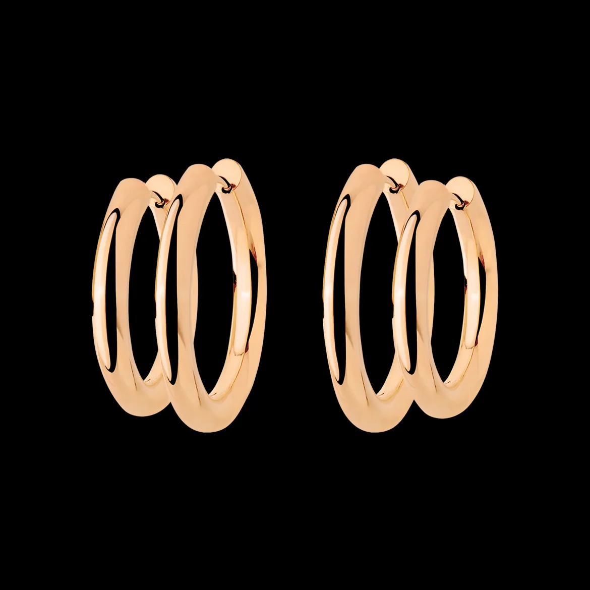 Chunky Lover Hoop Bundle Medium Roségold