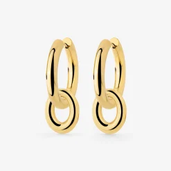 Chunky Oval Donut Hoop Set Medium Gold