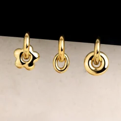 Chunky Oval Donut Hoop Set Medium Gold