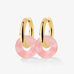 Chunky Peachy Donut Hoop Set Medium Gold