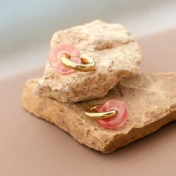 Chunky Peachy Donut Hoop Set Medium Gold