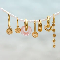 Chunky Peachy Donut Hoop Set Medium Gold