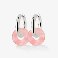 Chunky Peachy Donut Hoop Set Medium Silber