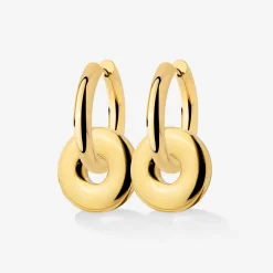 Chunky Sleek Donut Hoop Set Medium Gold