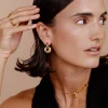 Chunky Sleek Donut Hoop Set Medium Gold