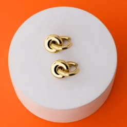Chunky Sleek Donut Hoop Set Medium Gold