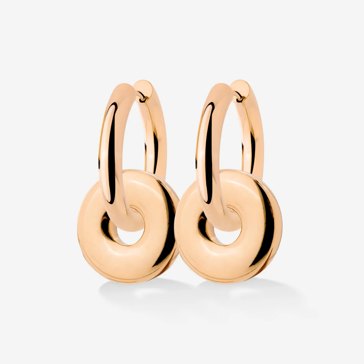 Chunky Sleek Donut Hoop Set Medium Roségold