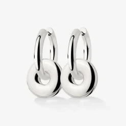 Chunky Sleek Donut Hoop Set Medium Silber