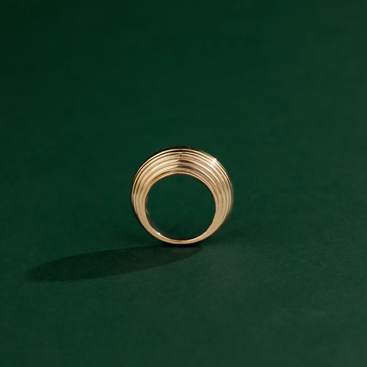 Chunky Stripes Ring Roségold