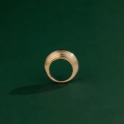 Chunky Stripes Ring Silber