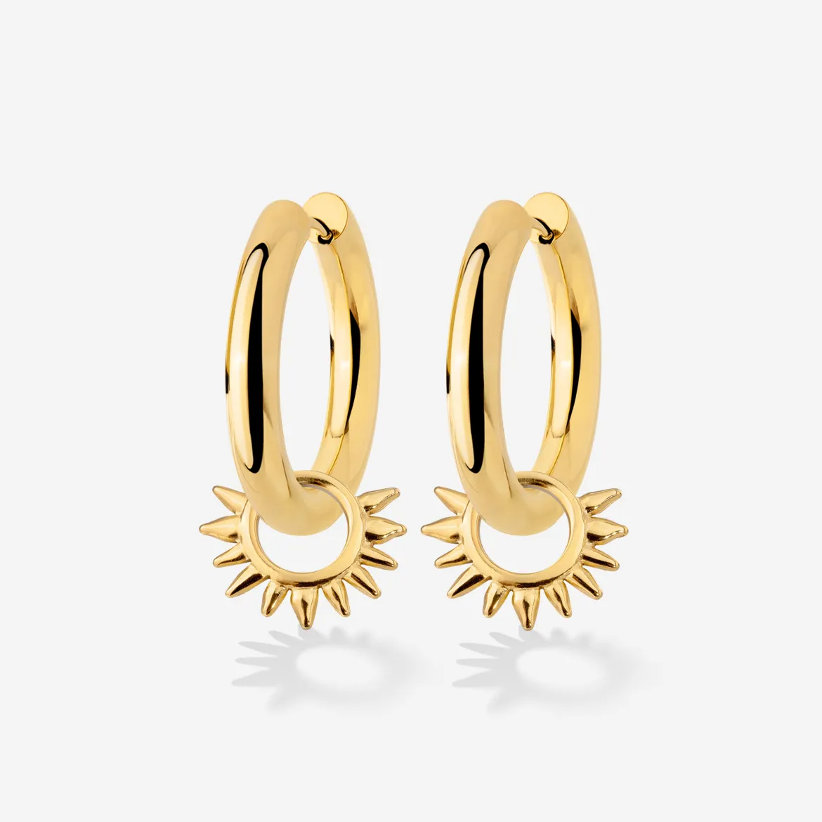 Chunky Sun Lover Hoop Set Medium Gold