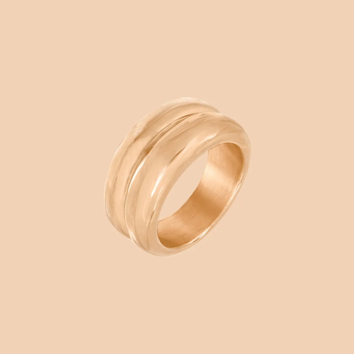 Chunky Twin Ring Roségold