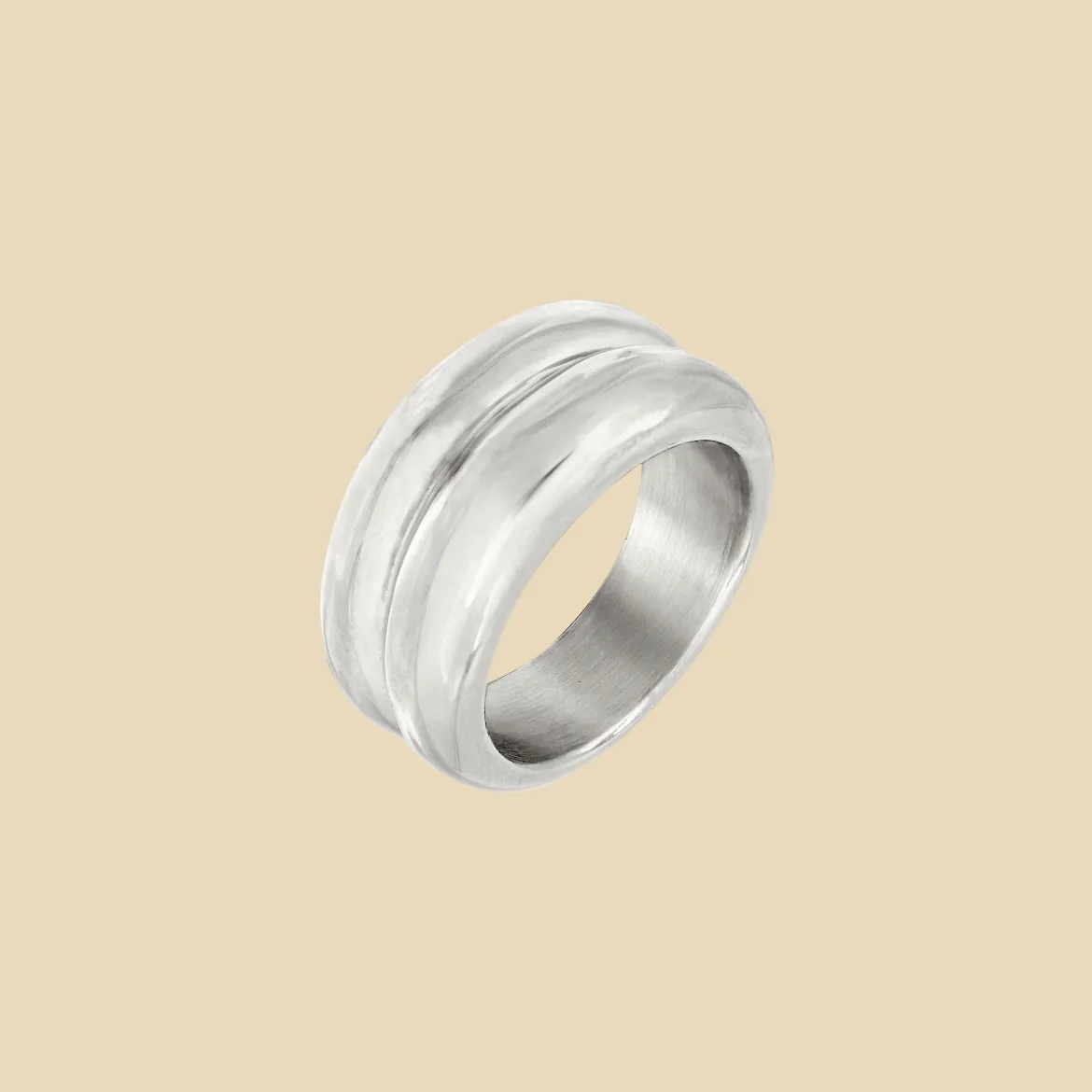 Chunky Twin Ring Silber