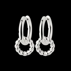 Chunky Twisted Donut Hoop Set Medium Silber