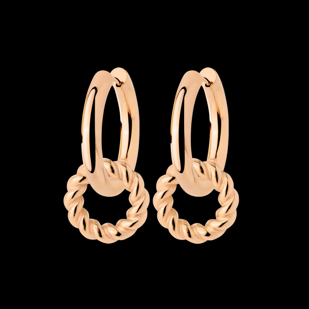 Chunky Twisted Donut Hoop Set Medium Roségold