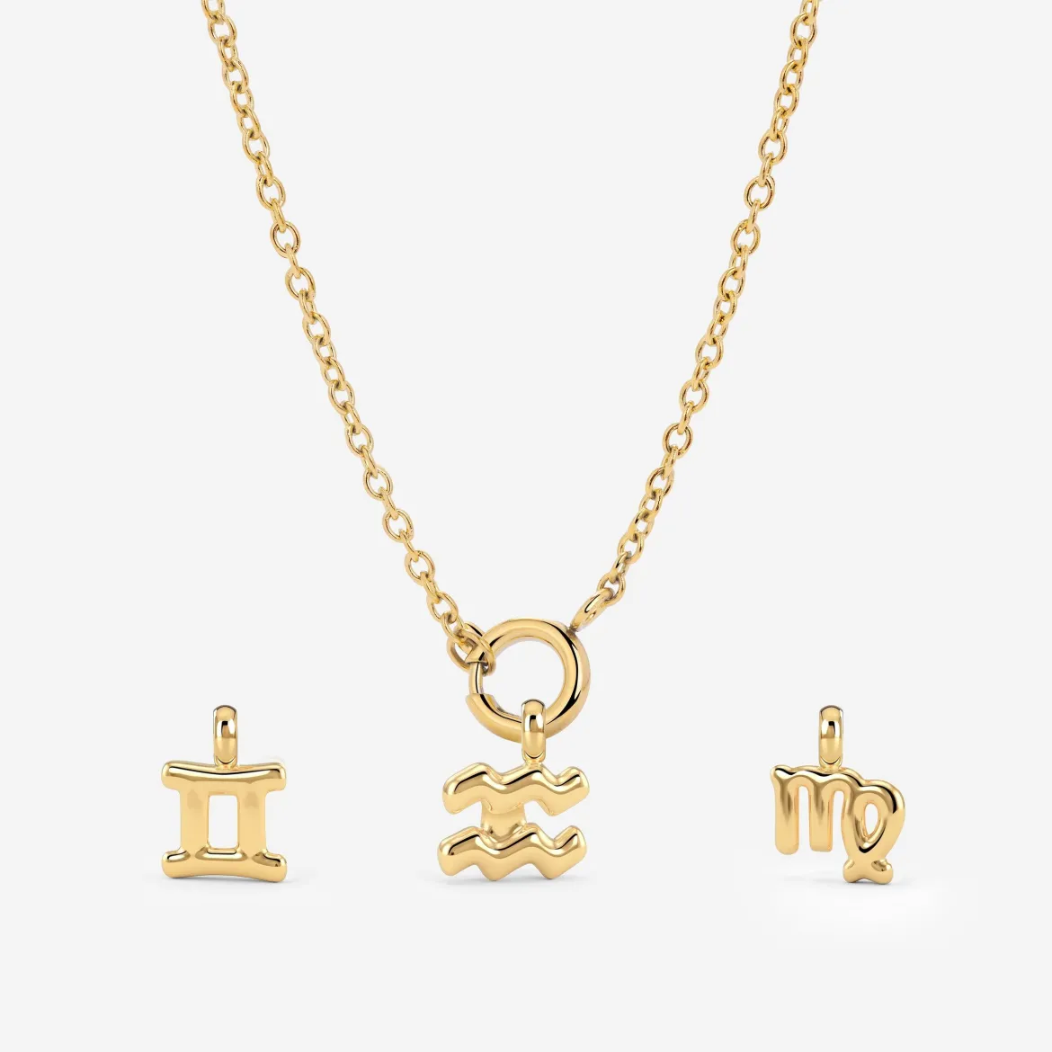Classic Chain Charm Necklace Set