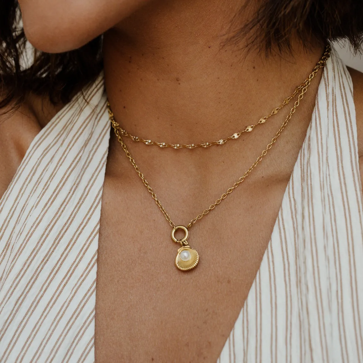Classic Chain Charm Necklace Set