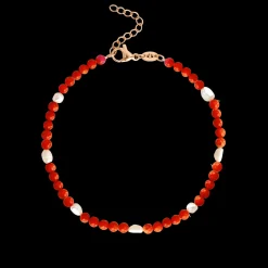 Coral Color Anklet Roségold