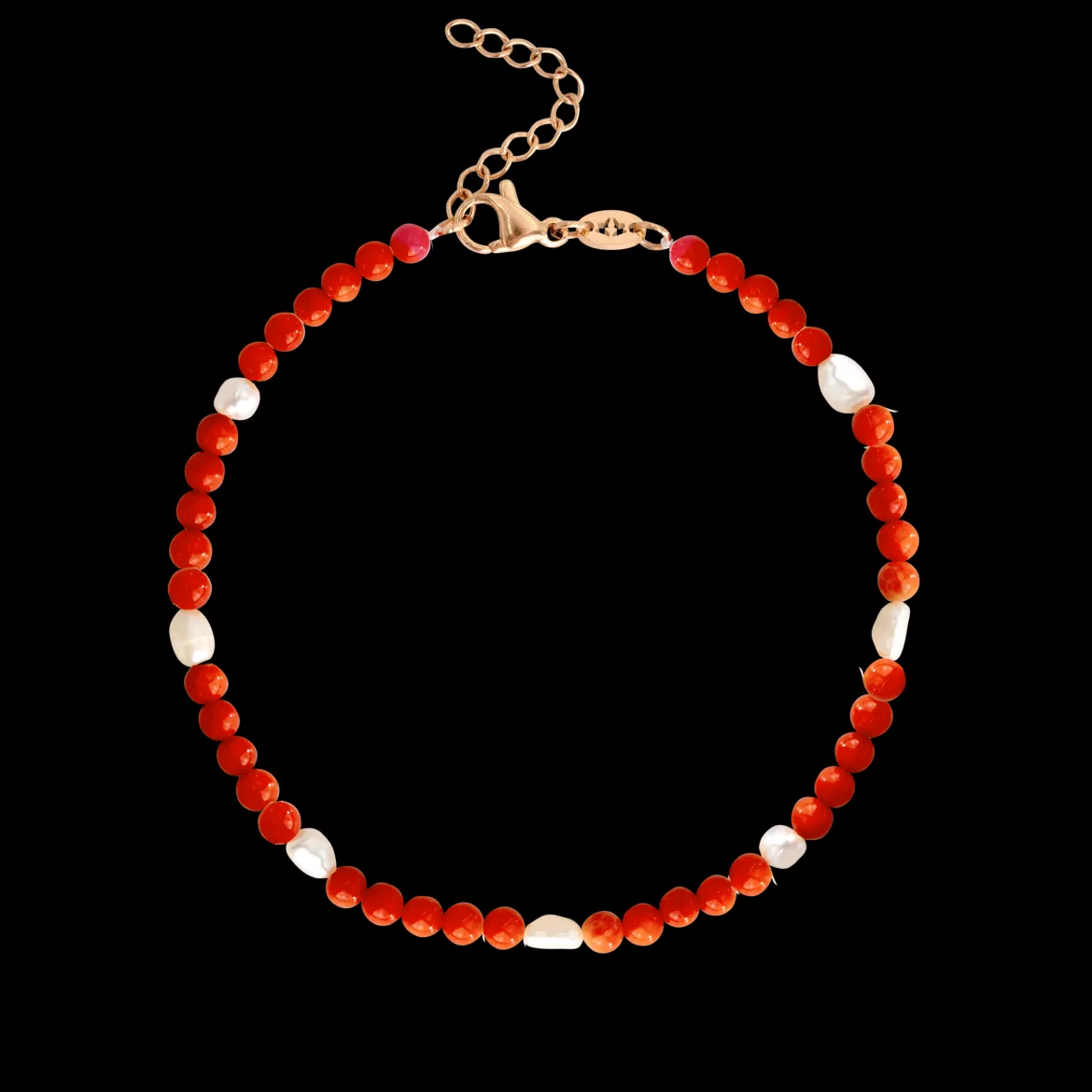 Coral Color Anklet Roségold