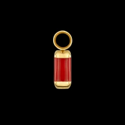 Coral Color Hoop Set Medium Gold