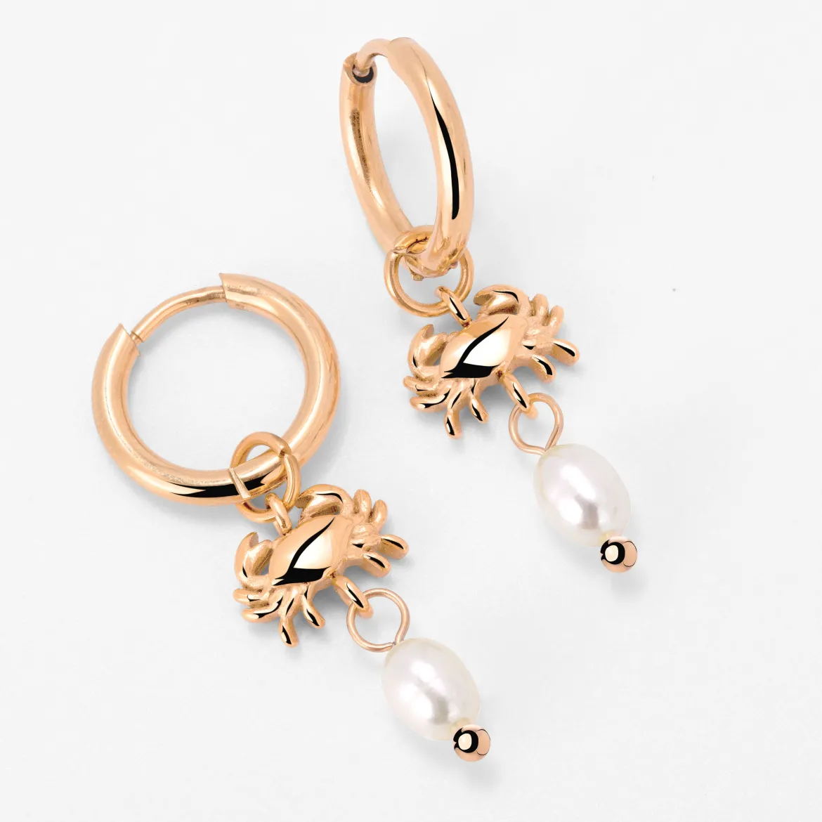 Crab Chaser Hoop Set Small Roségold