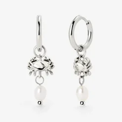 Crab Chaser Hoop Set Small Silber