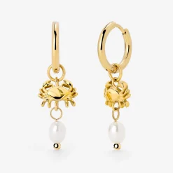Crab Chaser Hoop Set Small Gold