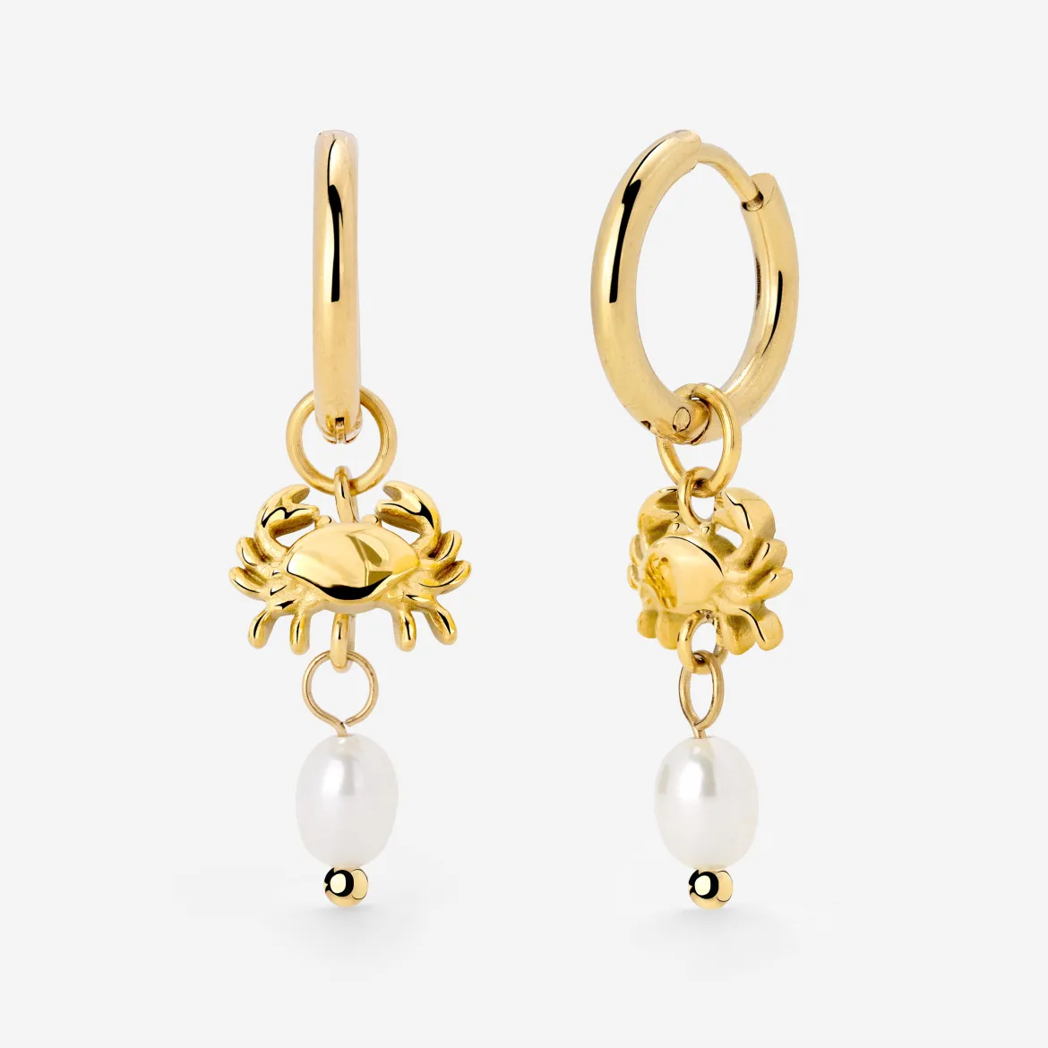 Crab Chaser Hoop Set Small Gold