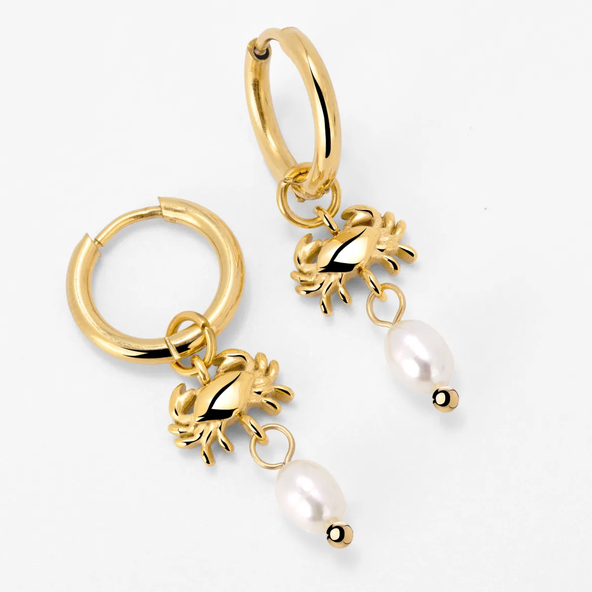 Crab Chaser Hoop Set Small Gold